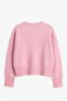 Pink V-Neck Soft Textured Sweater - 2