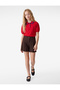 Viscose Blended Buttoned Pleated Short Shorts