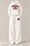 Daily Brookside Printed 100% Cotton Comfortable Winter Thick Bottom Top Hooded Wide Leg Sweatpants Set