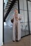 Beige Melange Wool Textured Long Cardigan
