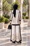 Floral Patterned Linen Hijab Double Set (Shirt & Pants) - 25042 - 2