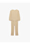 Cotton Long Sleeve Crew Neck Basic Tracksuit Set - 3