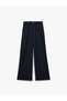 Comfortable Cut Wide-Leg Pants with Belted Pockets