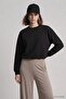 Elastic Waist Crop Sweatshirt - 3