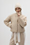 High Collar Zippered Short Inflatable Women's Coat - 2