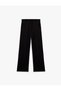 High Waist Pocketed Lace-Up Viscose Blend Wide Leg Sports Sweatpants