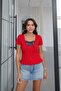 Red Plaid Collar Detailed Knitwear - 2