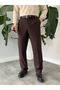 Men's elastic waist pleated relaxed fit fabric trousers