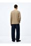 Regular Fit Raglan Sleeve Basic Beige Sweatshirt - 3