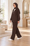 Women's Zippered Wide Leg Two-Piece Tracksuit Set - 2