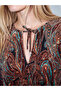 Alita City with a Difference, Lcw Vision Brown Patterned Tie Collar Long Sleeve Women's Blouse - 3