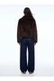 Regular Fit Leopard Patterned Fur Black Jacket - 2