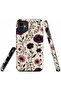 iPhone 11 Compatible - Purple Flowers, Double Layer Cover, Glossy Surface Protective Case