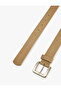 Suede Look Belt with Metal Buckle - 3