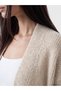 Alita City Beige Knitwear Plain Midi Women's Cardigan with a Difference - 3