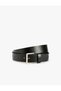 Textured Faux Leather Belt with Buckle
