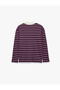 Comfortable Fit Cotton Long Sleeve Polo Collar Striped T-Shirt - 2