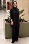 Luna Trouser Suit with Leather Shoulder Detail - 2