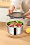 2 Pieces 304 Steel 1100 ml Round Food Fruit Meat Refrigerator Nutrition Storage Container Mt325-2 - 4