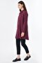 Shirt Collar Viscose Tunic Claret Red - 3
