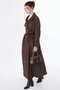 Quilted Pattern Overcoat Brown