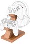 حامل تحكم مزدوج للألعاب وسماعات الرأس من الخشب الصلب من Azonee، حامل تخزين عالمي لـ PS4 / PS