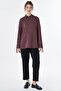 Stone Detailed Rayon Sweatshirt Claret Red - 3