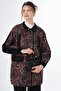 Shawl Pattern Stand Collar Jacket Red