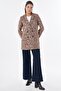Mixed Pattern Blazer Jacket Brown - 3