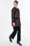 Shawl Pattern Stand Collar Jacket Red - 6