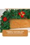 Christmas Garlands 270CM, Artificial Christmas Tree Xmax tree 8.85ft Christmas Wreath Outdoor Xmas Garland Pine Garland with Red Berries Snow Pine Cones - Green Non-Lit Holiday Decor - 6