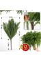 12Pcs Artificial Norfolk Pine Branches, Faux Norfolk Pine Stems DIY Crafts Faux Christmas Norfolk Pine Branches for Xmas Indoor Outdoor Home Decor - 2