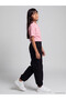 Two Mt Shop Quality Lcw Kids Black Plain Extra Loose & Extra Baggy Elastic Cuff Girls' Jogger Pants - 2