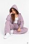 Pink Girls' Basic Hooded 3 Thread Threaded Wide Leg Sweatpants Set 24910 - 3