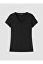 Two Mt Shop Quality Lcw Everyday Black Plain Standard & Regular Short Sleeve Women's T-Shirt - 6