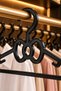 Bow Slim 12-Pack Multi-Purpose Clothes Hanger with Bow Design 42 cm – Shirt, Dress and Trouser Hanger Black - 4