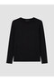 Two Mt Shop Quality Lcw Everyday Black Diving Fabric Plain Narrow & Slim Long Sleeve Women's T-Shirt - 5