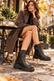 Women's Genuine Leather Black Casual Boots Vs 007 - 4