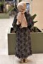 Ruffled Shawl Collar Patterned Belted Dress - 4