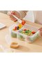 800ML Bento Lunch Box, Leakproof Divided Food Container with 3 Compartments, Removable Trays & Fork, Microwave and Refrigerator Safe - 7