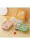 800ML Bento Lunch Box, Leakproof Divided Food Container with 3 Compartments, Removable Trays & Fork, Microwave and Refrigerator Safe - 6