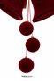 Christmas Ornament Velvet Double Bell and Triple Velvet Ball Pendant Ornament Claret Red 80 cm - 4