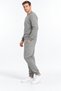 Şardonlu Soft 3 Thread Fabric Crew Neck Top and Double Pocket Bottom Winter Men's Gray Tracksuit Set - 2