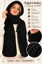 Unisex Men's Women's Black Hooded Scarf Neck Warmer Hand Knitted Long Winter Scarf 1 Piece - 5