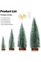 Mini Pine NeedleTree Lights Table Decorations, 4 Sizes Artificial Small Tiny Pine Tree with Wooden Bases - 3