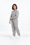 Crew Neck 3 Thread Threaded Winter Women's Gray Tracksuit Set with Fleece Inside - 8