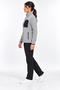 Gray Women's Fleece Jacket with High Collar and Front Zipper Pocket - 5