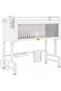 Over the Sink Dish Drying Rack with Dustproof Cabinet, 85 cm Carbon Steel Kitchen Organizer with Cutlery Holder, Knife Rack, Cutting Board Holder and 6 Hooks