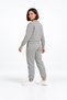 Crew Neck 3 Thread Threaded Winter Women's Gray Tracksuit Set with Fleece Inside - 6