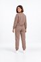 Crew Neck 3 Thread Threaded Winter Women's Brown Tracksuit Set with Fleece Inside - 6
